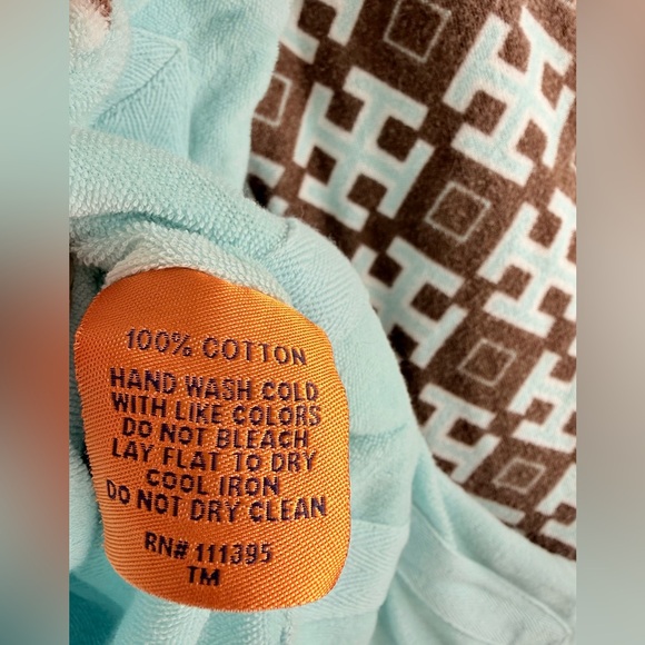 Tory Burch Tory Tunic Cotton French Terry Top Brown Turquoise Medium - Picture 4 of 13